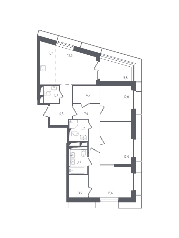 4 ккв (Евро) 89,3 м²