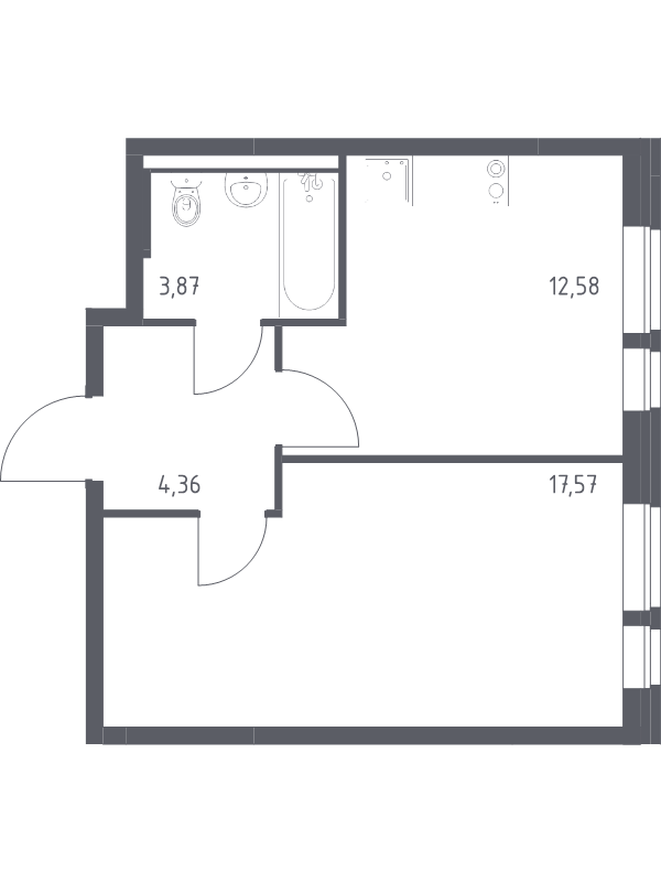 1 ккв 38,4 м²