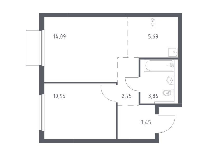 2 ккв (Евро) 40,8 м²