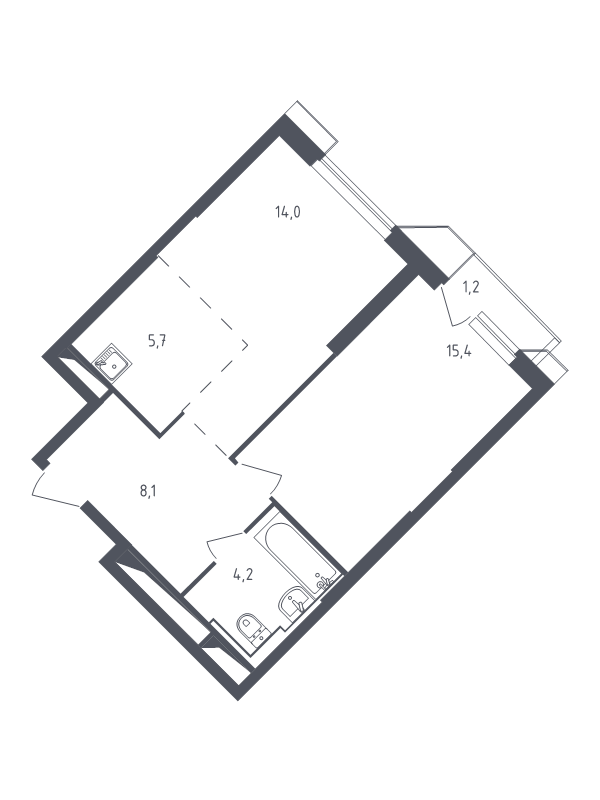 2 ккв (Евро) 49 м²