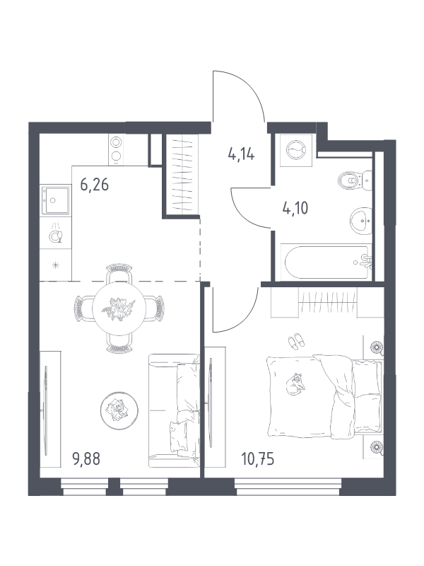 2 ккв (Евро) 35,1 м²