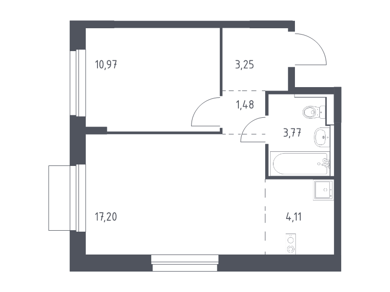 2 ккв (Евро) 40,8 м²