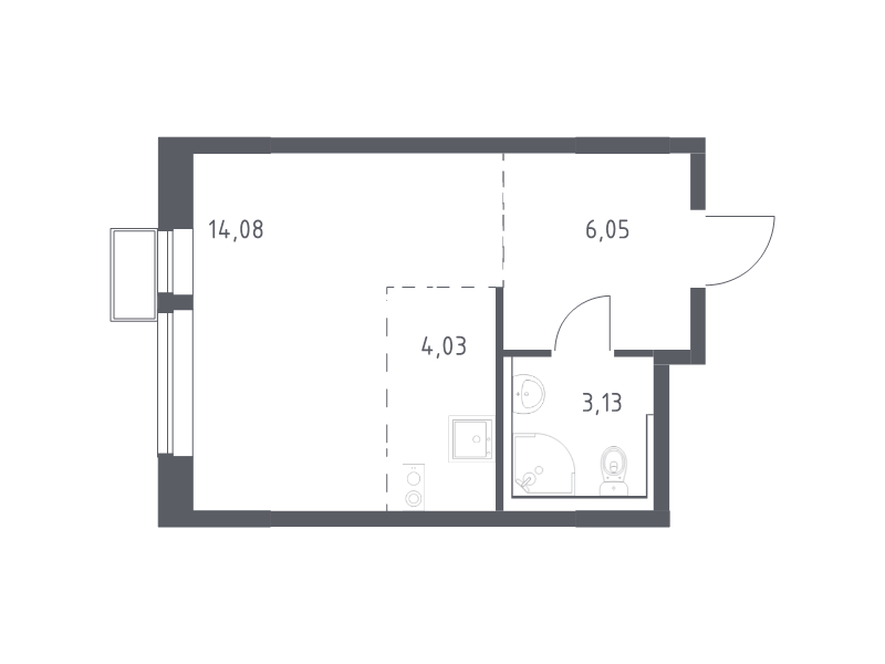 Студия 27,3 м²