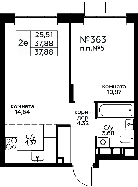2 ккв (Евро) 38,2 м²