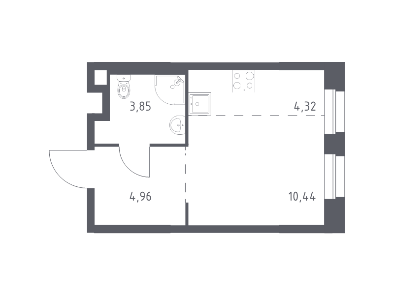 Студия 23,6 м²