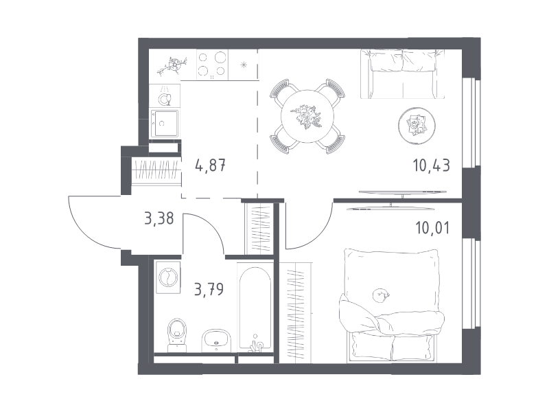 2 ккв (Евро) 32,5 м²