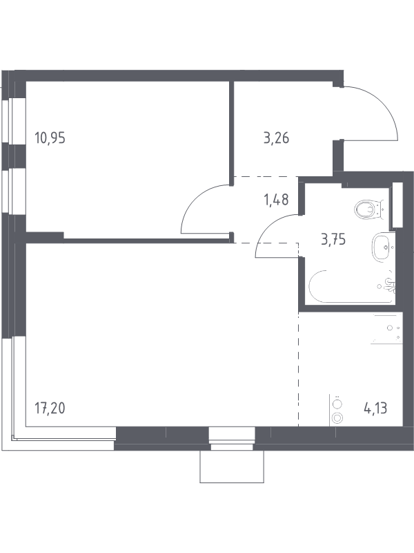 2 ккв (Евро) 40,8 м²