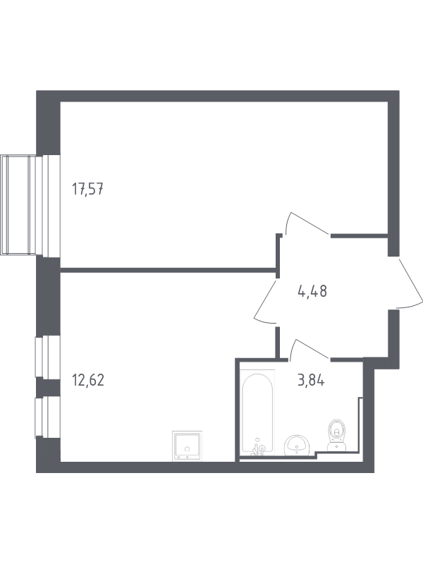 1 ккв 38,5 м²
