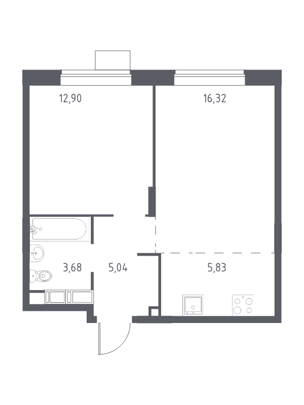 2 ккв (Евро) 42,7 м²