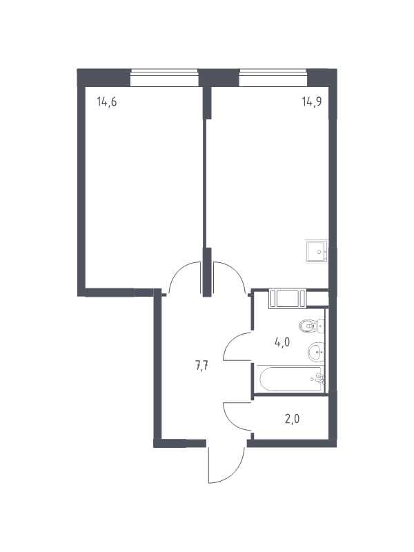 1 ккв 43,2 м²