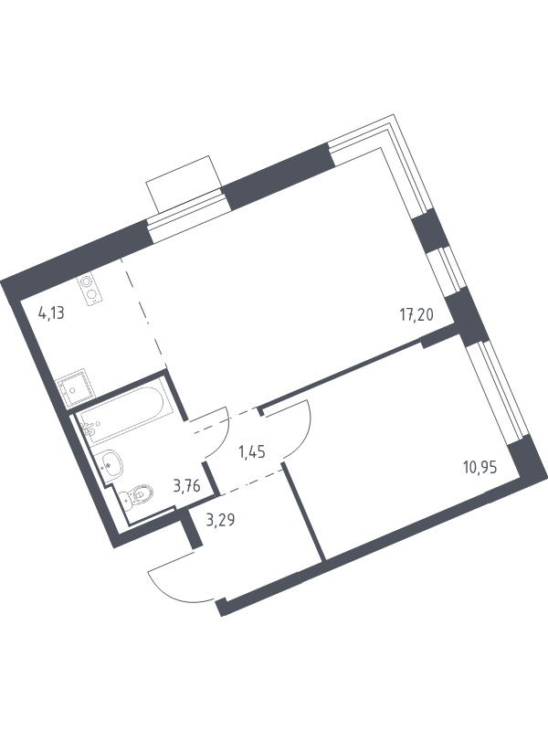 2 ккв (Евро) 40,8 м²