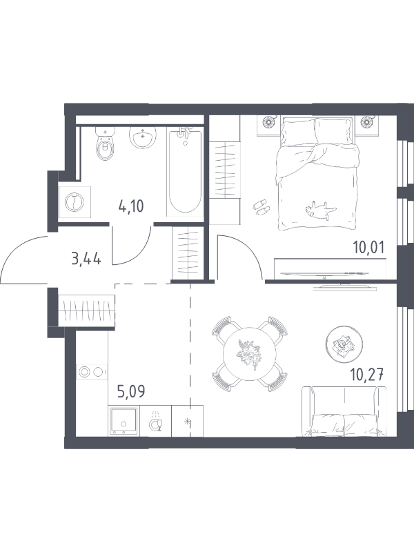 2 ккв (Евро) 32,9 м²