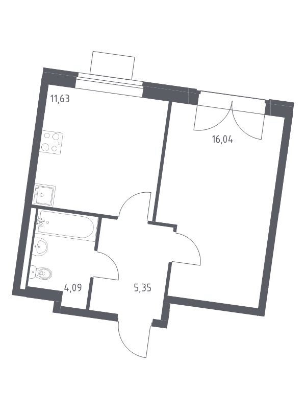 1 ккв 37,1 м²