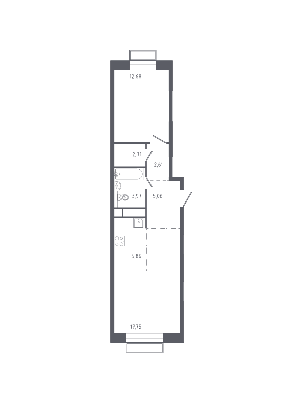 2 ккв (Евро) 49,6 м²