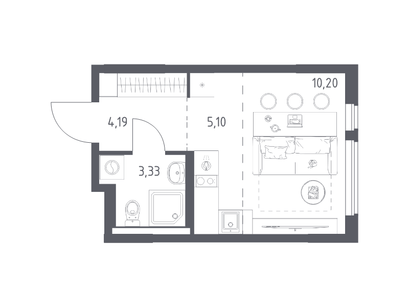 Студия 22,8 м²