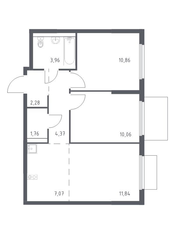 3 ккв (Евро) 52,2 м²