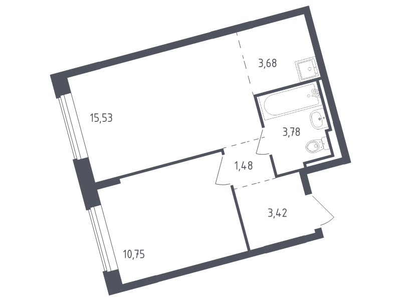 2 ккв (Евро) 38,7 м²