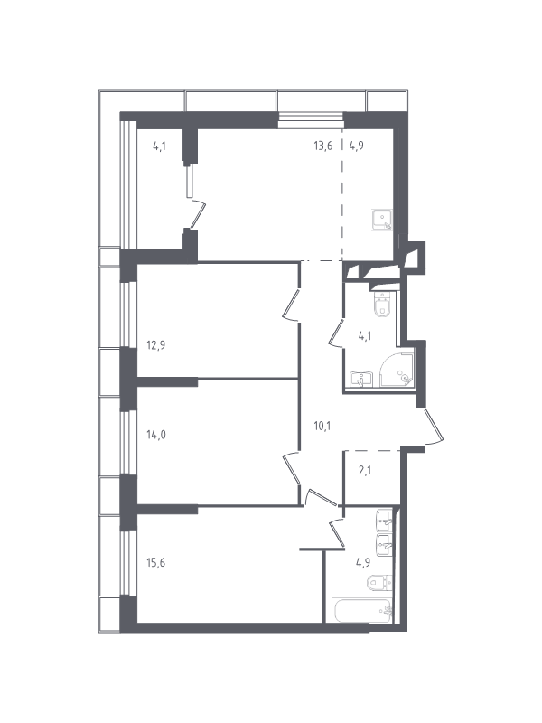 4 ккв (Евро) 86 м²