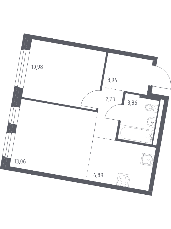 2 ккв (Евро) 41,5 м²