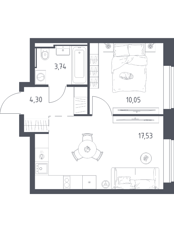 2 ккв (Евро) 35,6 м²