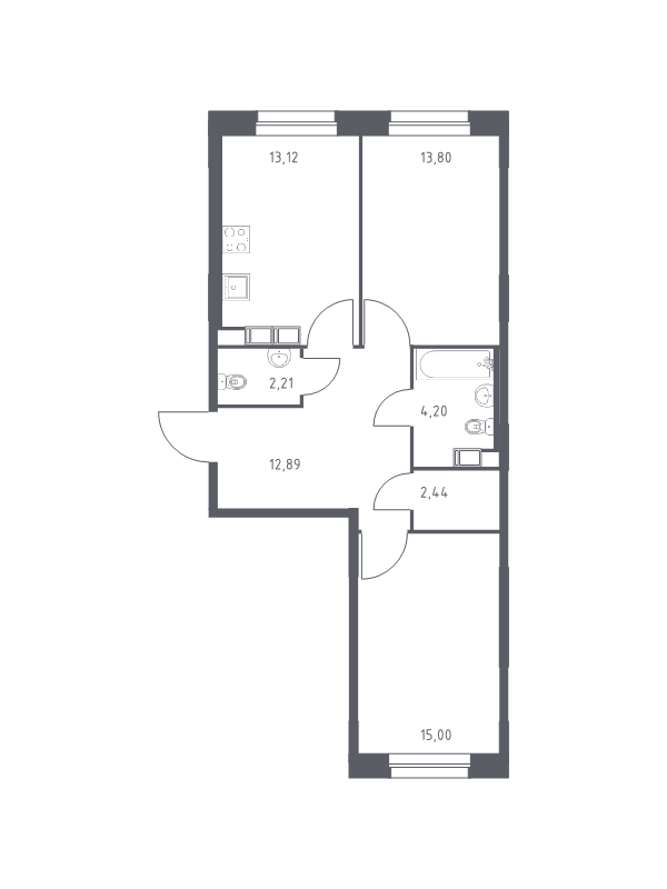 2 ккв 63,7 м²