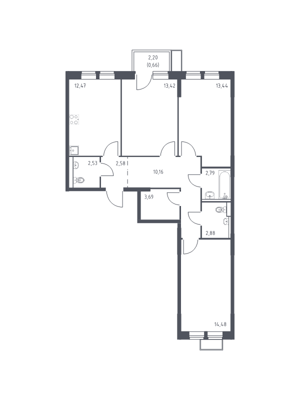 3 ккв 79,1 м²