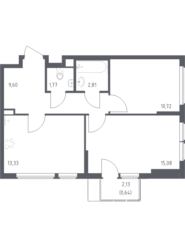 2 ккв 54 м²