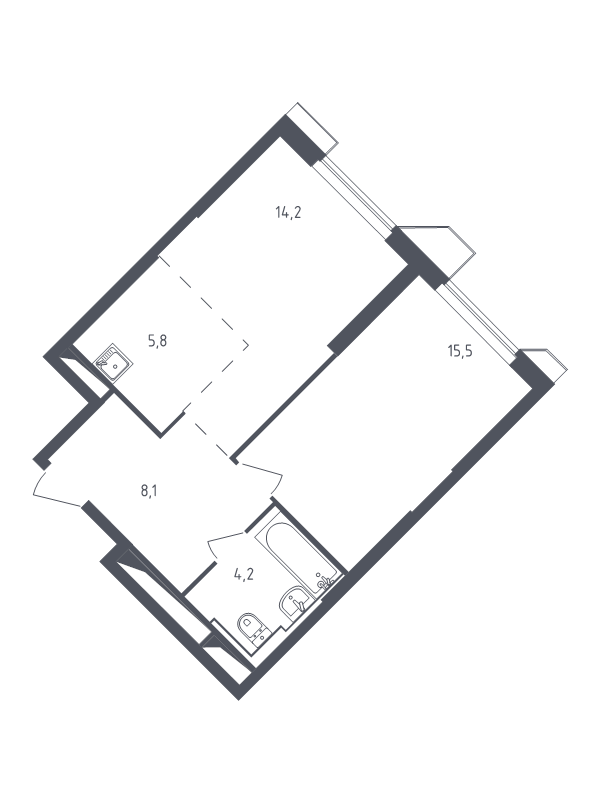 2 ккв (Евро) 48,2 м²