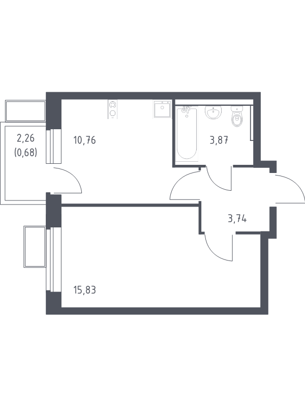 1 ккв 34,9 м²