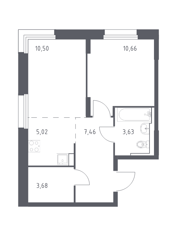 2 ккв (Евро) 41 м²