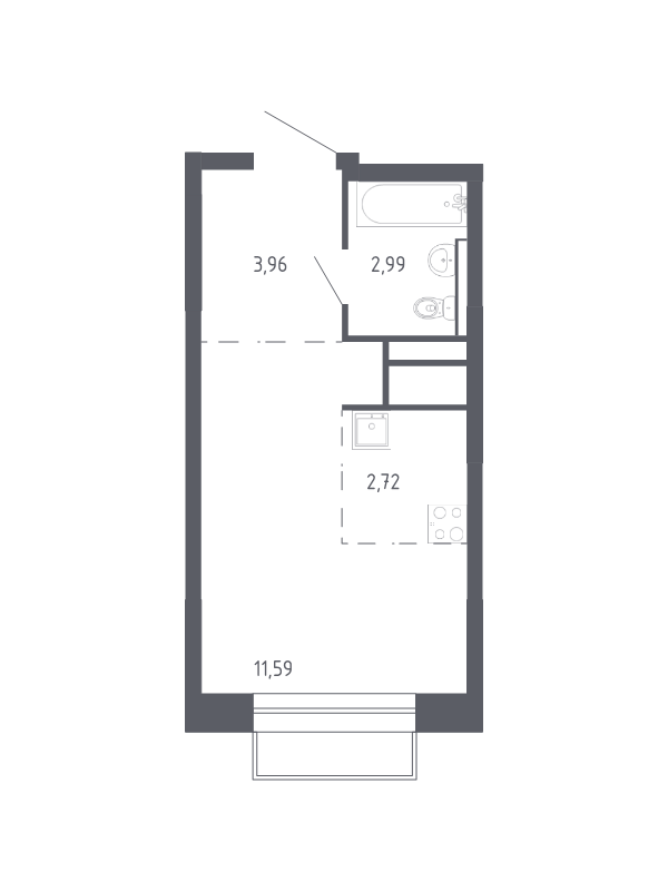 Студия 20,7 м²