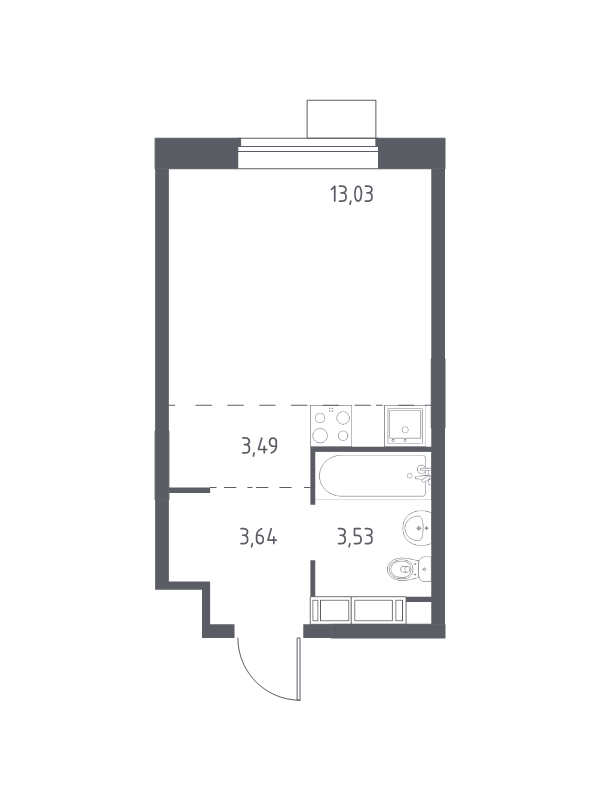 Студия 22,7 м²
