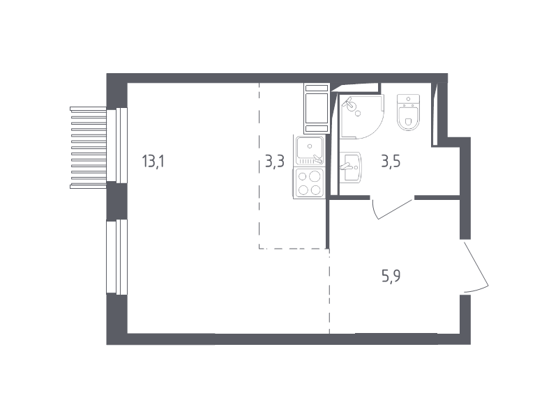 Студия 25,9 м²