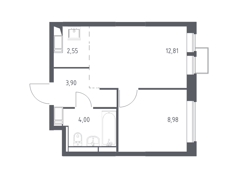 2 ккв (Евро) 32,2 м²