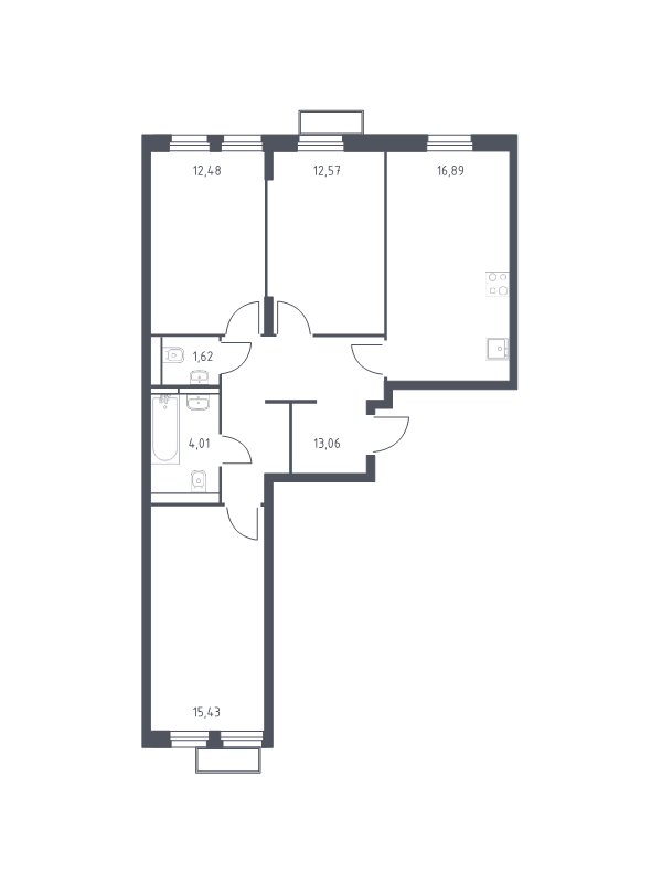 4 ккв (Евро) 76,2 м²