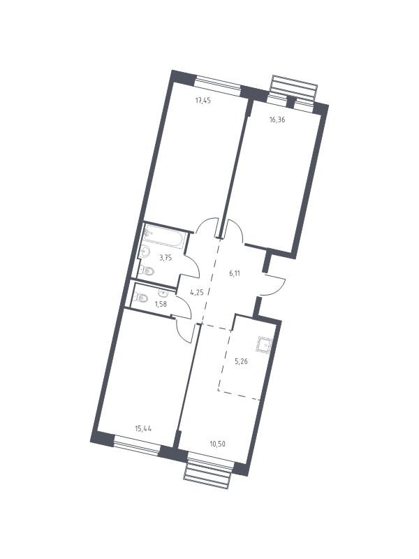 4 ккв (Евро) 80 м²