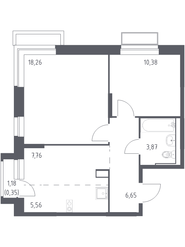 2 ккв 52,8 м²
