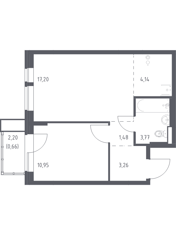 2 ккв (Евро) 41,5 м²