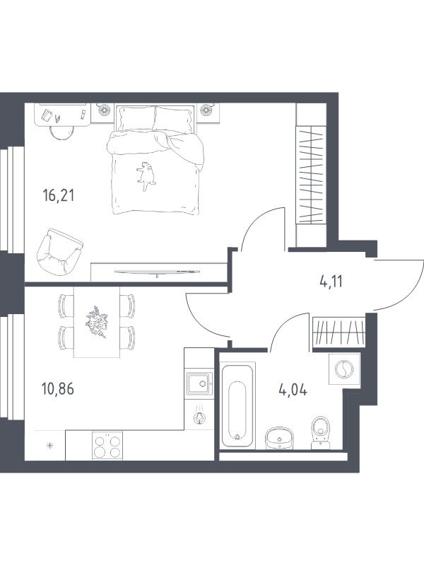 1 ккв 35,2 м²