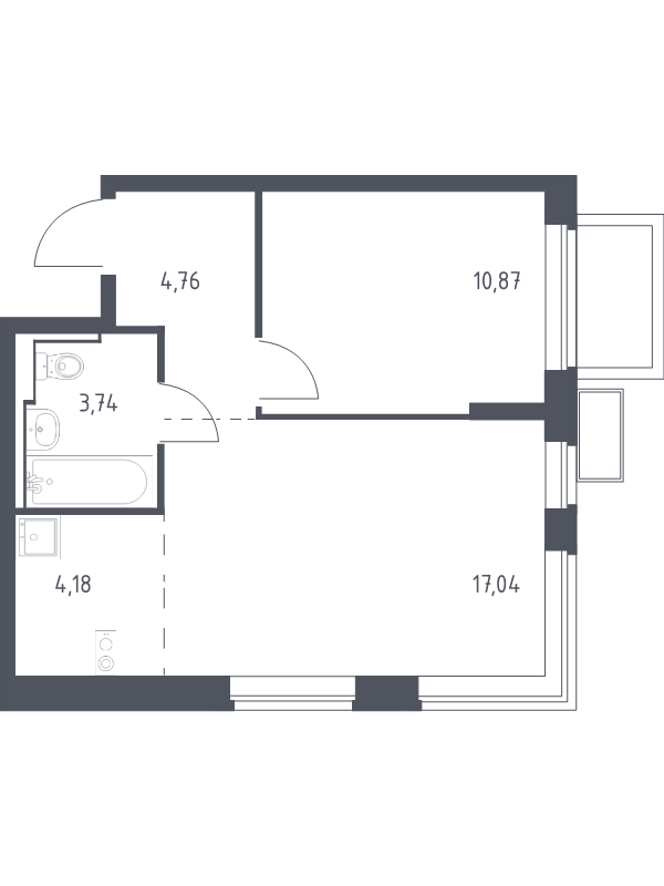 2 ккв (Евро) 40,6 м²