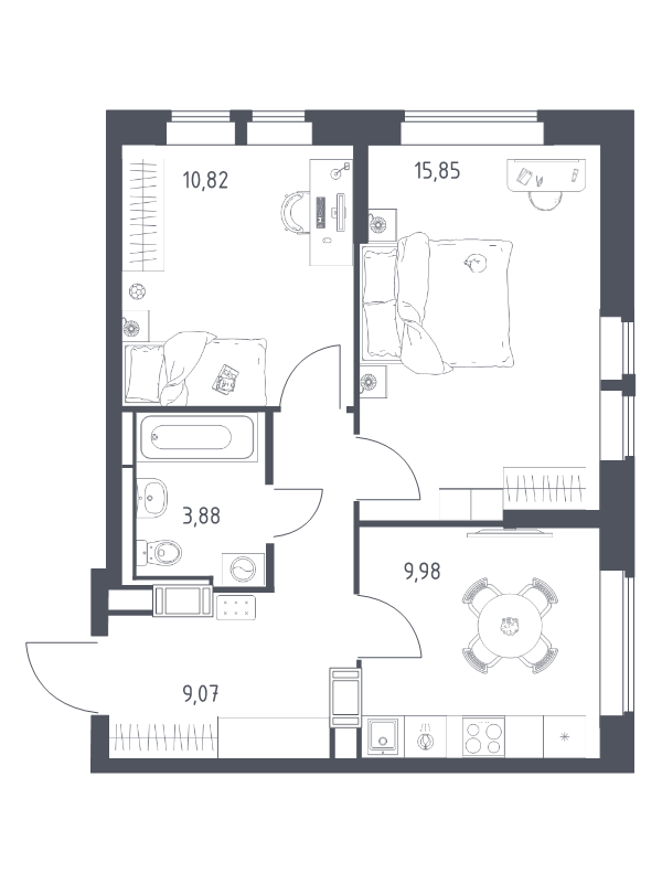 2 ккв 49,6 м²
