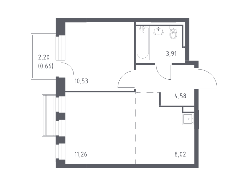 2 ккв (Евро) 38,2 м²