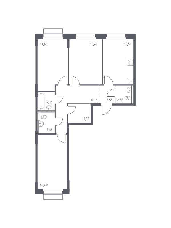 3 ккв 78,6 м²