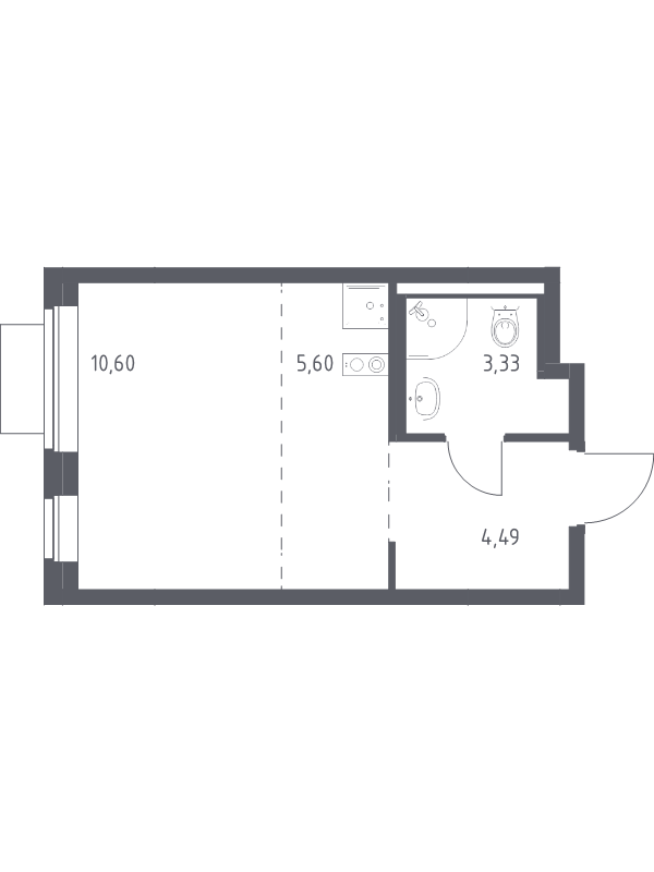 Студия 24 м²