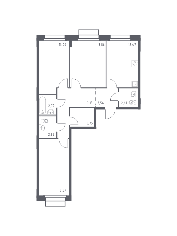 3 ккв 78,5 м²