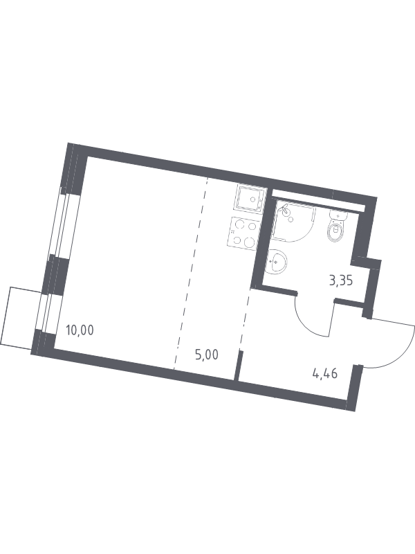 Студия 22,8 м²