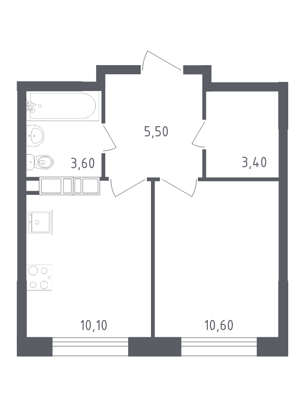 1 ккв 33,2 м²