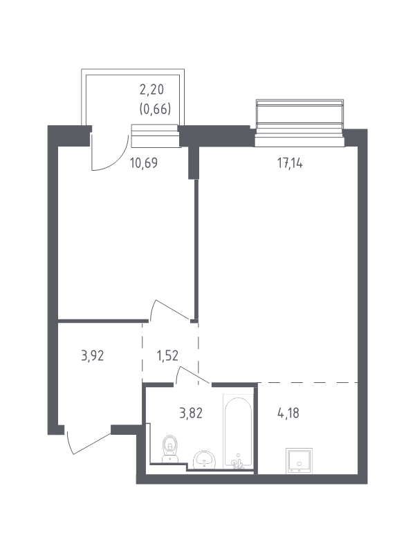 2 ккв (Евро) 41,9 м²