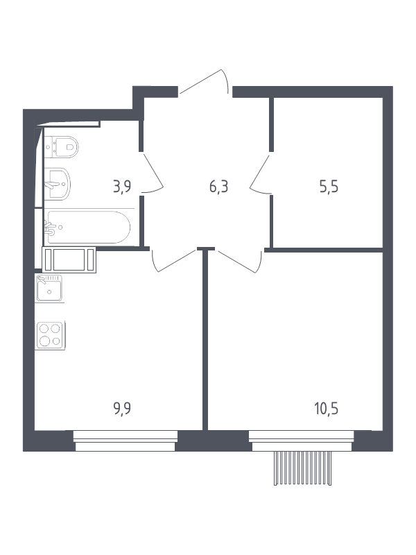 1 ккв 35,8 м²