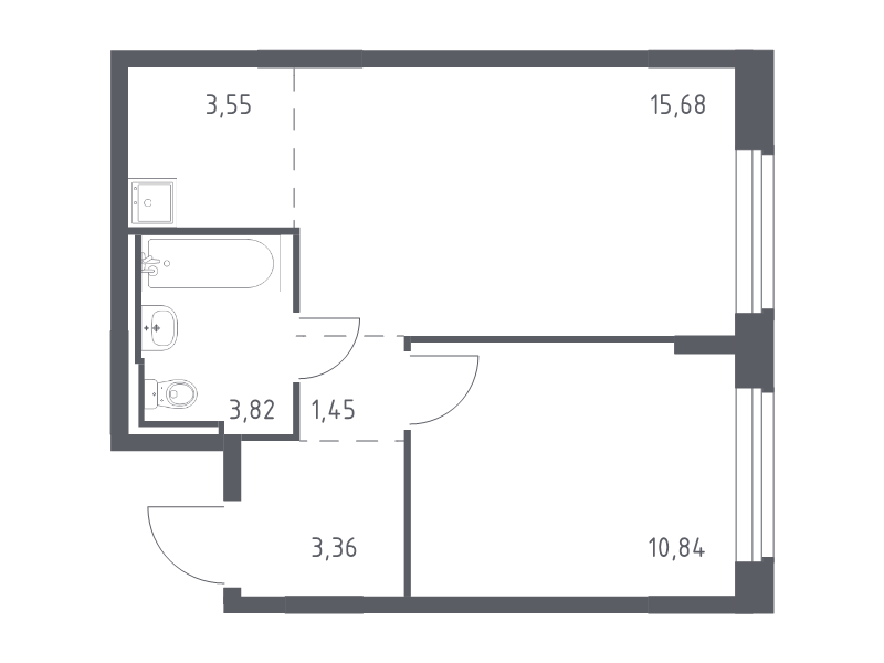 2 ккв (Евро) 38,5 м²